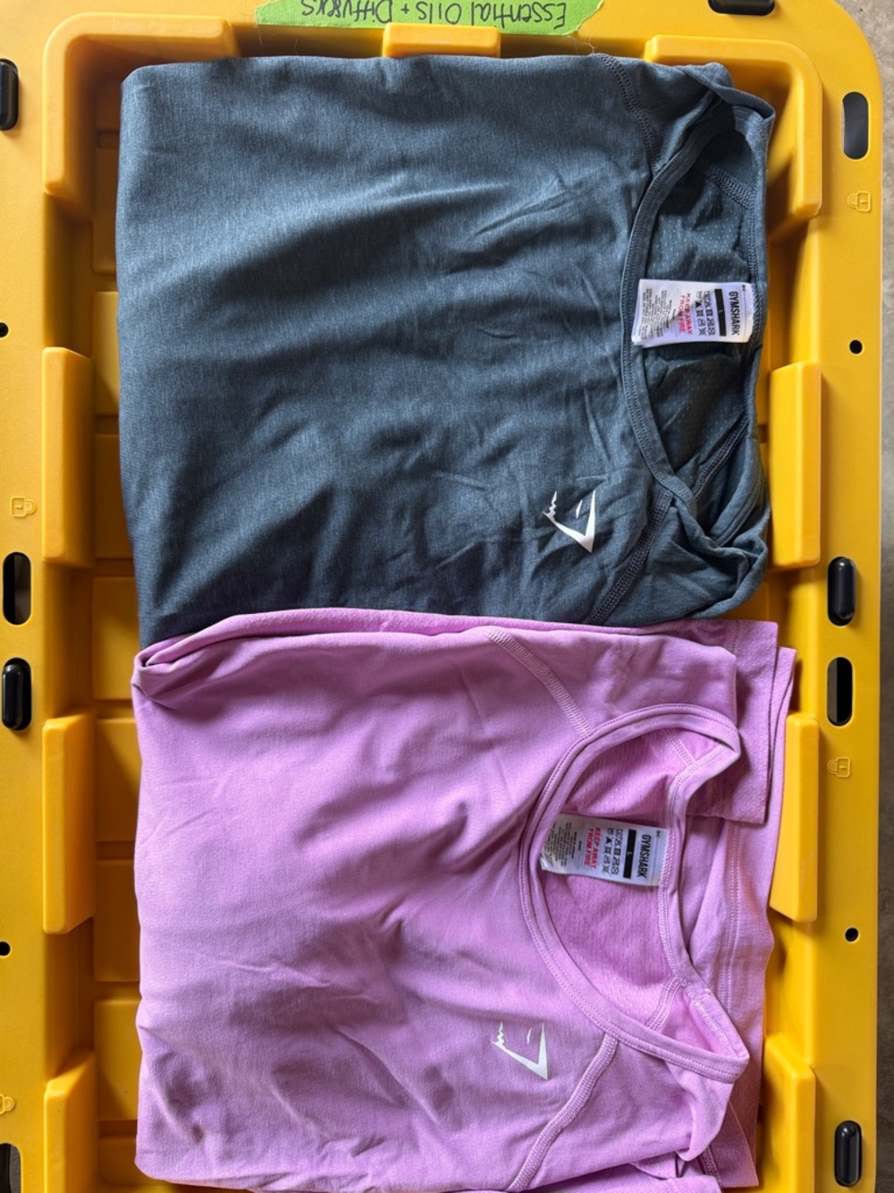 Gymshark Vital Long Sleeve Twin Pack - Charcoal & Light Purple size Large